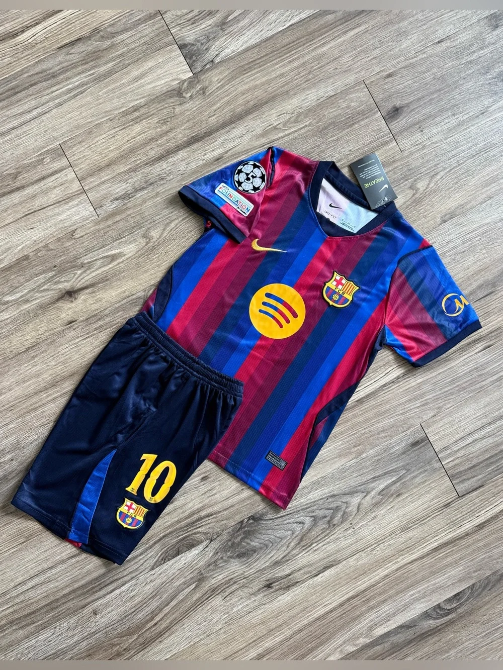 Barcelona Home Kids' Lamine Yamal #10 Home Soccer Kit - Blue & Red